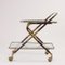 Italienischer Vintage Servierwagen aus Messing & Glas, 1950er 8