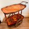 Italienischer Vintage Hollywood Regency Trolley mit 4 Rädern und Intarsien 2