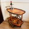 Italienischer Vintage Hollywood Regency Trolley mit 4 Rädern und Intarsien 3