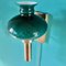 Brushed Brass Wall Lamp with Vitrika Green Glass Shade, 1980 3