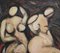 German School Artist, Feminine Forms: Harmony in Curves, 1980s, Oil on Board, Framed 18