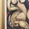 German School Artist, Feminine Forms: Harmony in Curves, 1980s, Oil on Board, Framed 12
