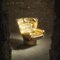 Goldener Limited Edition Elda Chair No. 8/20 von Joe Colombo für Longhi, Italien 3