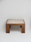Travertin Top Rosewood Framed Tables by Tobia Scarpa, Set of 2 1