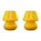 Gelbe Italienische Vintage Mushroom Tischlampen aus Muranoglas, 2er Set 1