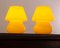 Gelbe Italienische Vintage Mushroom Tischlampen aus Muranoglas, 2er Set 5
