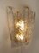 Vintage Wandlampe aus Muranoglas in Blattform, Italien, 1970er 2