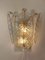 Vintage Wandlampe aus Muranoglas in Blattform, Italien, 1970er 5