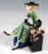 Lady with Pekingese Sitting on a Suitcase by Dakon for Goldscheider, Vienna. 1936 5