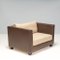 Brown Leather & Fabric Loveseat Sofa by Philippe Hurel, 2000s 2