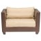 Brown Leather & Fabric Loveseat Sofa by Philippe Hurel, 2000s 1