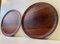 Scandinavian Modern Round Trays in Rosewood, 1960s, Set of 2 2