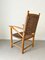 Modernist Carved Wooden Chair with Woven Rope Seat and Back, Netherlands, 1930s 5