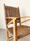 Modernist Carved Wooden Chair with Woven Rope Seat and Back, Netherlands, 1930s 6