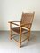 Modernist Carved Wooden Chair with Woven Rope Seat and Back, Netherlands, 1930s 3
