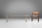 Rustic Bench with Wooden Top and White Paint, France, 1900s 2