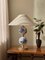 Große Tischlampe aus Glas in Weiß & Blau von Stilarmatur, 1960er 1