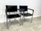 Set of Tubular Steel and Leather Armchairs, 1980s 8