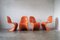 Orangefarbene Panton Stühle von Verner Panton für Herman Miller, 1970er, 4er Set 1