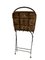 Vintage Folding Chairs in Wrought Iron and Wicker, Set of 6, Image 5