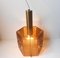 Vintage Hexogonal Amber Glass Pendant Lamp by Carl Fagerlund for Orrefors, 1960s 8