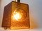 Vintage Hexogonal Amber Glass Pendant Lamp by Carl Fagerlund for Orrefors, 1960s 3