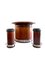 French Bar with Stools in Rosewood, 1940s, Set of 3 1