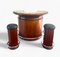 French Bar with Stools in Rosewood, 1940s, Set of 3 19
