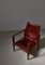 Set of Safari Lounge Chairs in Red Leather and Ash attributed to Kaare Klint for Rud. Rasmussen, 1950s 8