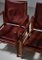 Set of Safari Lounge Chairs in Red Leather and Ash attributed to Kaare Klint for Rud. Rasmussen, 1950s 6