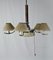 Lampadario Art Déco in radica, acciaio e vetro, anni '30, Immagine 1