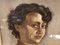 Crespin Dominique, Porträt einer jungen Frau, Ölgemälde auf Karton, 1951 3