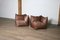 Le Bambole Sofa aus Dunkelbraunem Leder von Mario Bellini für B&B Italia, 1972, 2er Set 7