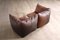 Le Bambole Sofa aus Dunkelbraunem Leder von Mario Bellini für B&B Italia, 1972, 2er Set 6