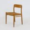 Silla de comedor Papercord modelo 75 de roble de Niels Möller para JL Møllers, años 60, Imagen 1