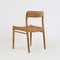 Silla de comedor Papercord modelo 75 de roble de Niels Möller para JL Møllers, años 60, Imagen 3