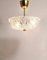 Mid-Century Round Brass & Textured Glass Chandelier attributed to J. T. Kalmar for Kalmar, Austria, 1950s, Image 5
