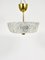 Mid-Century Round Brass & Textured Glass Chandelier attributed to J. T. Kalmar for Kalmar, Austria, 1950s, Image 8