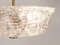 Mid-Century Round Brass & Textured Glass Chandelier attributed to J. T. Kalmar for Kalmar, Austria, 1950s, Image 7