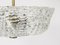 Mid-Century Round Brass & Textured Glass Chandelier attributed to J. T. Kalmar for Kalmar, Austria, 1950s, Image 6