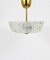Mid-Century Round Brass & Textured Glass Chandelier attributed to J. T. Kalmar for Kalmar, Austria, 1950s, Image 2