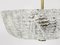 Mid-Century Round Brass & Textured Glass Chandelier attributed to J. T. Kalmar for Kalmar, Austria, 1950s, Image 9
