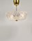 Mid-Century Round Brass & Textured Glass Chandelier attributed to J. T. Kalmar for Kalmar, Austria, 1950s, Image 3