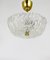 Mid-Century Round Brass & Textured Glass Chandelier attributed to J. T. Kalmar for Kalmar, Austria, 1950s, Image 12