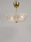 Mid-Century Round Brass & Textured Glass Chandelier attributed to J. T. Kalmar for Kalmar, Austria, 1950s, Image 13