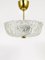 Mid-Century Round Brass & Textured Glass Chandelier attributed to J. T. Kalmar for Kalmar, Austria, 1950s, Image 10