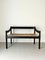 Mid-Century Italian Carimate Bench in Black with Rush Seat by Vico Magistretti for Cassina, 1960s, Image 1