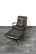 Set of Brown Leather Lounge Chair with Matching Stool by André Vandenbeuck for Strässle, 1960s 7