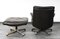 Set of Brown Leather Lounge Chair with Matching Stool by André Vandenbeuck for Strässle, 1960s 10