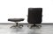 Set of Brown Leather Lounge Chair with Matching Stool by André Vandenbeuck for Strässle, 1960s 11